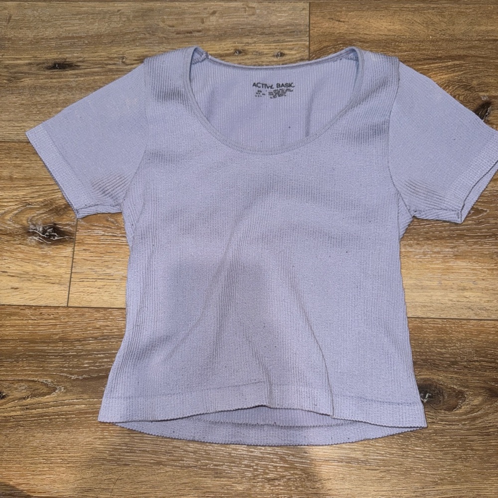 Active Basic Purple Fitted Short Sleeve Tee